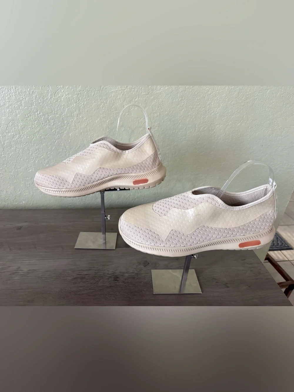 Men’s Beige Slip-On Walking Shoes Size 13 Lightweight Comfort Sneakers NWOT